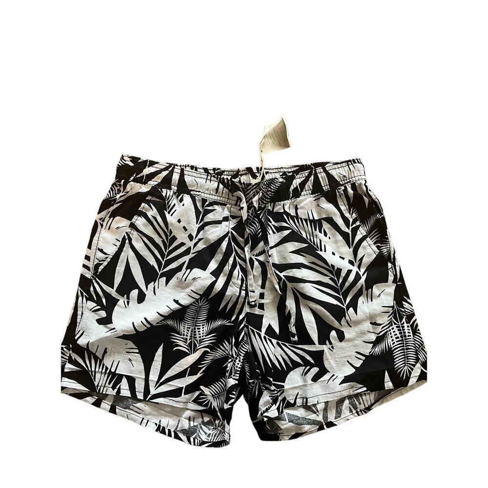 Blue Motion Women’s Linen Tropical Black White Shorts​​​​​​